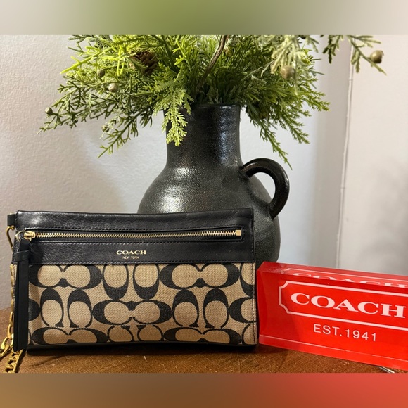 Coach Handbags - Coach Signature Canvas Wristlet/Clutch